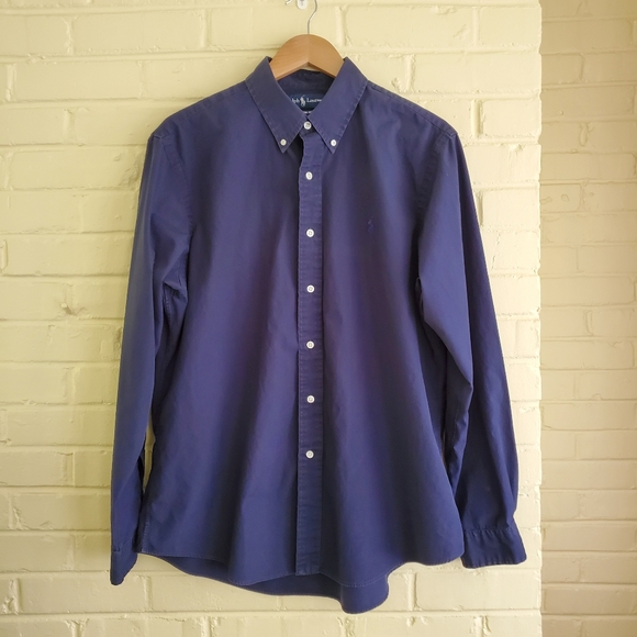 Polo Ralph Lauren Shirt Mens XL Dark Blue Custom Fit Button Up Long Sleeve - Picture 1 of 8